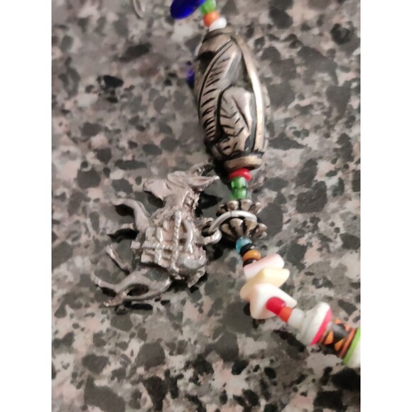 2 Strand Native American Fetish Treasure Necklace Bead Stone Figures IndianPenny - Picture 8 of 11